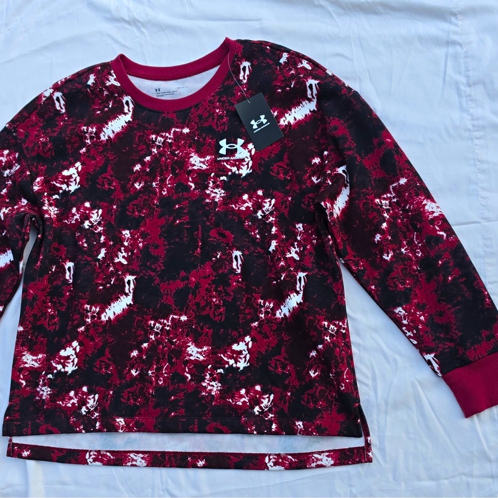 Under Armour Women's Loose Fit Camo Crew Neck Long Sleeve Sweatshirt L #249